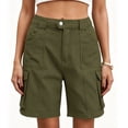 thumbnail image 1 of Admvng Cargo Shorts for Women Straight Leg Button Zipper Summer Casual Comfortable Hiking Pants, 1 of 5