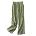 thumbnail image 1 of Admvng Casual Pants for Women Elastic High Waist Slim Cotton Hemp Wide Leg Pants M-3XL, 1 of 3