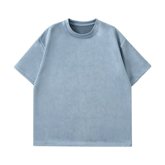 Admvng Casual Shirts for Men Oversized Cotton T-Shirts Loose Fit Vintage Washed Tee Unisex Casual Tops M-5XL