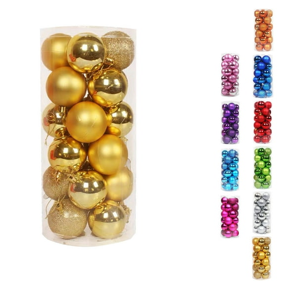 Lzobxe Christmas Tree Ball Ornaments for Xmas Tree Shatterproof Hanging 40 mm Christmas Baubles Balls Ornaments Set Pack of 24 Pcs