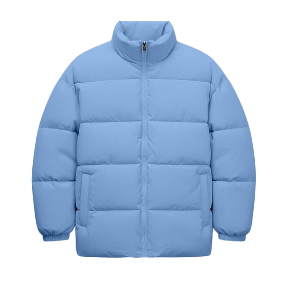 Admvng Coat for Men Solid Color Casual Long Sleeve Warm Thick Outerwear Fall Winter Jacket