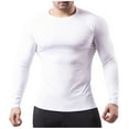 thumbnail image 1 of Admvng Compression Shirt Men Casual Fashion Solid Color Running Fitness Long Sleeve Gym Shirts Men S-3XL, 1 of 6