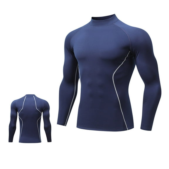 Admvng Compression Shirt Men Casual Fashion Solid Color Running Fitness Long Sleeve Men's Clothing S-2XL