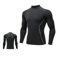 thumbnail image 1 of Admvng Compression Shirt Men Casual Fashion Solid Color Running Fitness Long Sleeve Men's Clothing S-2XL, 1 of 3