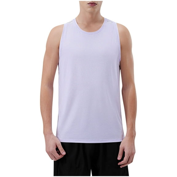 Admvng Compression Tank Top Men Solid Color Outdoor Fitness Sports Breathable Big and Tall Tank Tops M-3XL