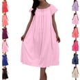 thumbnail image 1 of Admvng Nightgowns for Women Solid Color Short Sleeve Drawstring Loose Soft Comfortable Sleeping Dresses M-2XL, 1 of 6