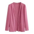 thumbnail image 1 of Admvng Cropped Sweaters for Women Plus Size Solid Button Down Cardigan Long Sleeve Casual V-neck Soft Knit Cardigans Sweater Tops XL-5XL, 1 of 7
