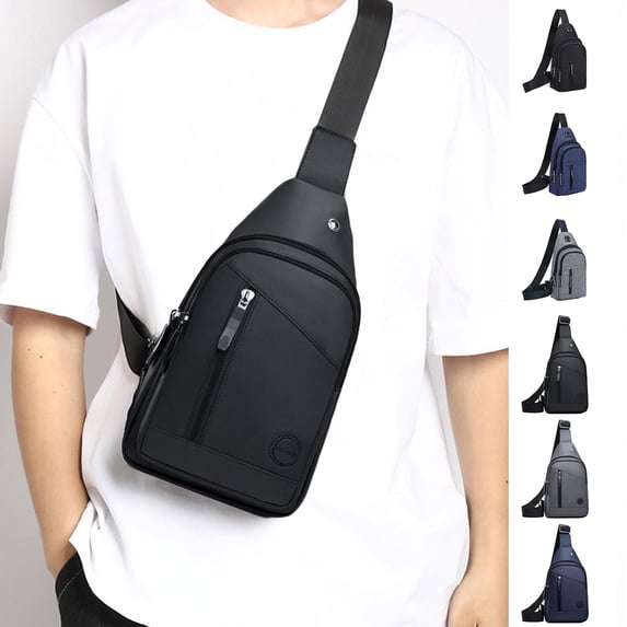 Admvng Crossbody Daypack for Men Slim Chest Backpack Man Purse Small Shoulder Bag for Travel Hiking