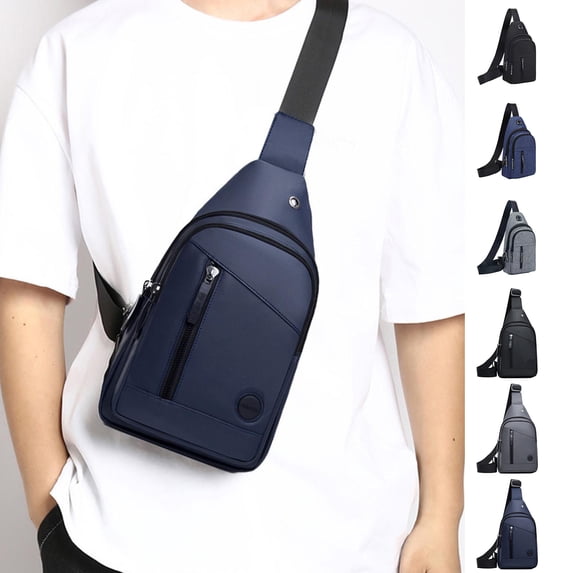 Admvng Crossbody Daypack for Men Slim Chest Backpack Man Purse Small Shoulder Bag for Travel Hiking