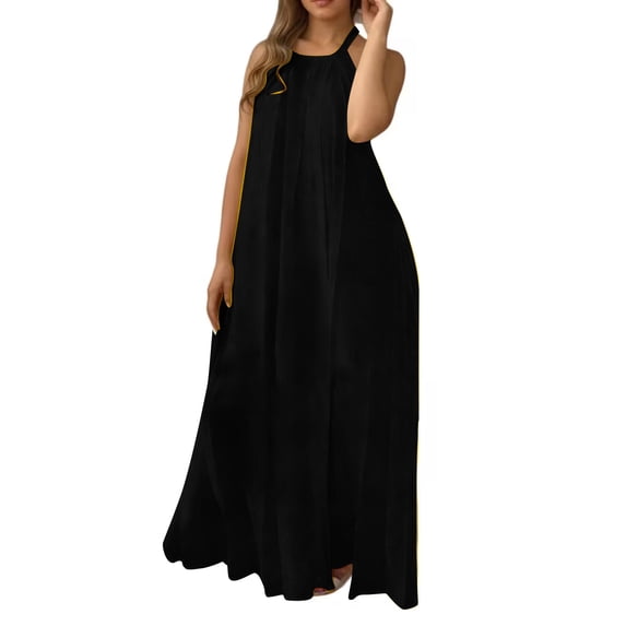Admvng Dress for Women Backless Sleeveless Casual Summer Flowy VacationDress
