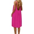 thumbnail image 1 of Admvng Dresses for Women Textured Spaghetti Strap Round Neck Casual Flowy Summer Pajama, 1 of 6