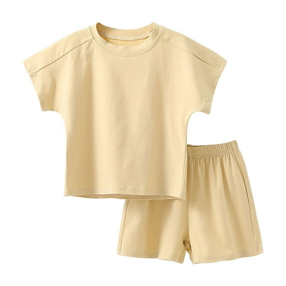 Admvng Girls' Clothing Sets Boys T-shirts Shorts Sets Loose Outfit Sets Short Sleeve and Shorts Clothing Sets 12 Months