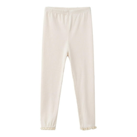 Admvng Girls Pants Children's Winter Solid Elastic Waist Warm Home Warm Leggings, Size 100-160