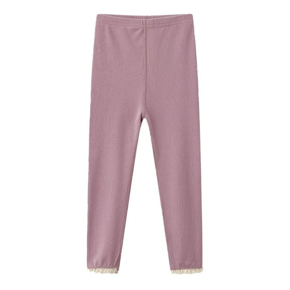 Admvng Girls Pants Children's Winter Solid Elastic Waist Warm Home Warm Leggings, Size 100-160