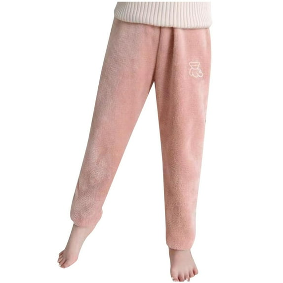 Admvng Girls Pants Solid Color Winter Warm Leggings for Kids Knitted Pants for Outerwear, Size 100-150