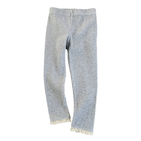 Admvng Girls Pants Solid Color Winter Warm Leggings for Kids Knitted Pants for Outerwear, Size 90-140