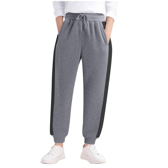 Admvng Girls Sweatpants Children's Solid Color Boys Bike Full Length Sports Casual Home Long Pants, Size 120-170