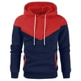thumbnail image 1 of Admvng Hoodie Sweatshirt for Men Patchwork Drawstring Hood Side Pocket Soft Pullover Hooded Top, 1 of 5