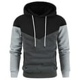 thumbnail image 1 of Admvng Hoodie Sweatshirt for Men Patchwork Drawstring Hood Side Pocket Soft Pullover Hooded Top, 1 of 5