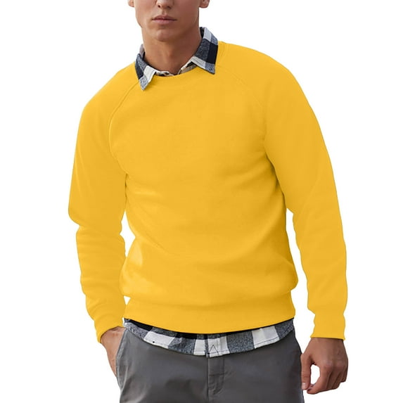 Admvng Hoodies for Men Casual Color Block Raglan Long Sleeve Round Neck Blouses Shirts, Size S-2XL