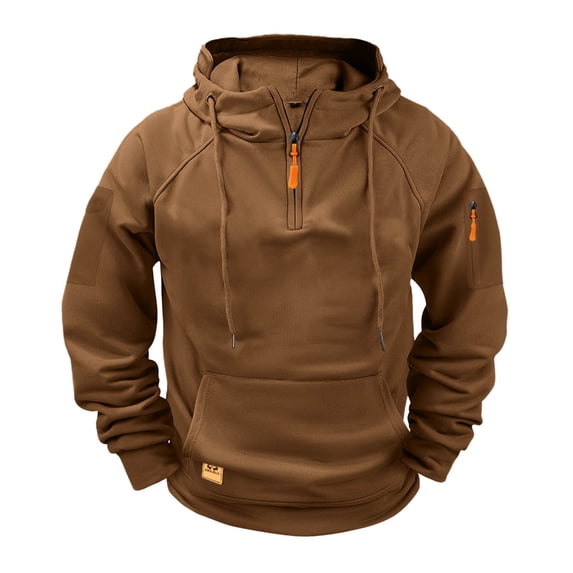 Admvng Hoodies for Men Casual Solid Long Sleeved Winter Warm Athletic Sweatshirt, Size S-3XL