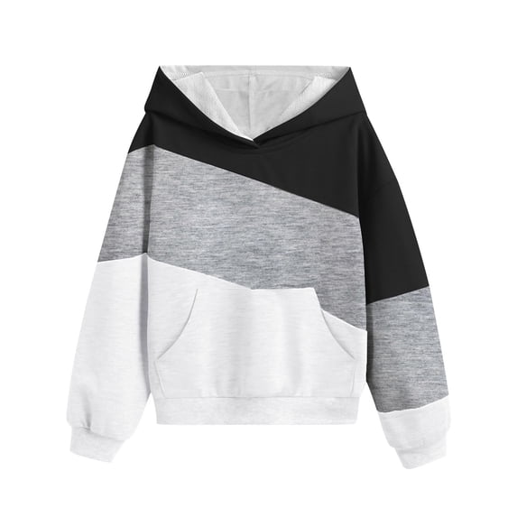 Admvng Hoodies for Teen Girls Leisure V-neck Long Sleeved Sweatshirt(4-14years)