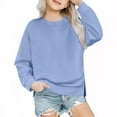 thumbnail image 1 of Admvng Hoodies for Teen Girls Sweater Coat Round Neck Small and Medium Pullover Solid Color Fleece Top(1-7years), 1 of 5
