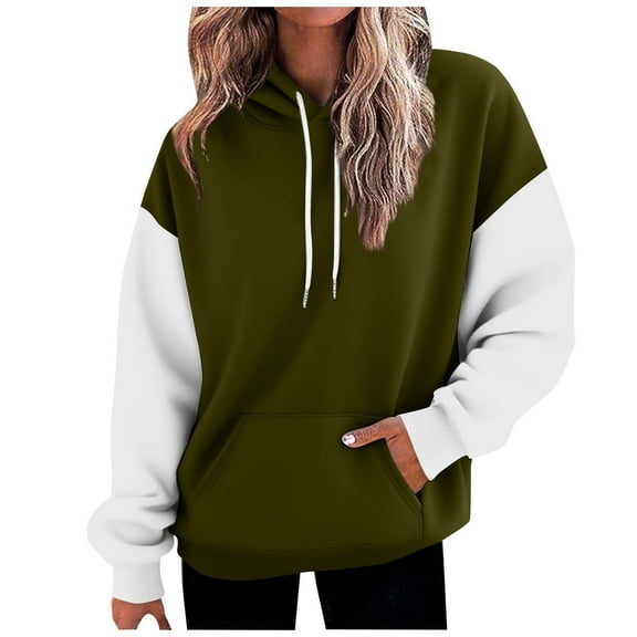 Admvng Hoodies for Women Casual Hooded Long Sleeve Ladies Loose Sweatshirt Tops, Size S-2XL
