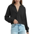 thumbnail image 1 of Admvng Hoodies for Women Ladies Lapel Solid Color Pocket Half Button Casual Top Sweatshirt, Size S-XL, 1 of 7