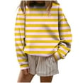 thumbnail image 1 of Admvng Hoodies for Women Stripe Printed Casual Long Sleeve Ladies Loose Hoodless Sweatshirts Blouse, Size S-2XL, 1 of 4