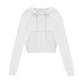 thumbnail image 1 of Admvng Hoodies for Women Zip Up Hoodies Sweatshirts Clothes Teen Girl Fall Casual Drawstring Jackets with Pockets Overcoat, Size S-2XL, 1 of 7