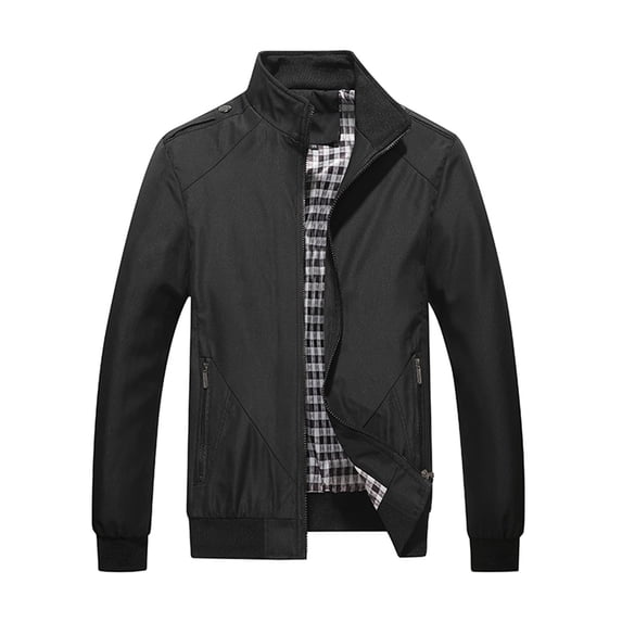 Admvng Jacket for Men Solid Color Casual Long Sleeve Travel Everyday Fall Winter Daily Windbreaker Outerwear Coat