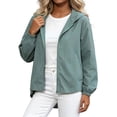 thumbnail image 1 of Admvng Jacket for Women Hooded Zip Up Windbreaker Lightweight Casual Outdoor Coat, 1 of 5