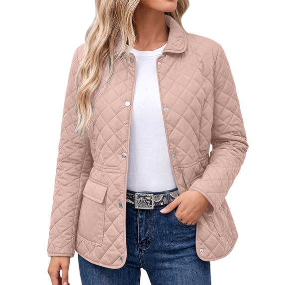 Admvng Jacket for Women Lapel Button-Up Long Sleeve Casual Cotton Outerwear Coat