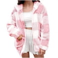 thumbnail image 1 of Admvng Jacket for Women Plus Size Plaid Sherpa Collar Button Down Long Sleeve Shacket with Side Pockets, 1 of 6