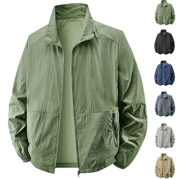 Admvng Jackets for Men Plus Size Lightweight Thin Sports Multi-bag Casual Mountaineering Outdoor Outwear Jackets M-4XL