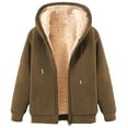 thumbnail image 1 of Admvng Jackets for Women Winter Solid Zipper Long Sleeve Casual Fleece Hooded Sweatshirt Pocket Coat, Size S-2XL, 1 of 3