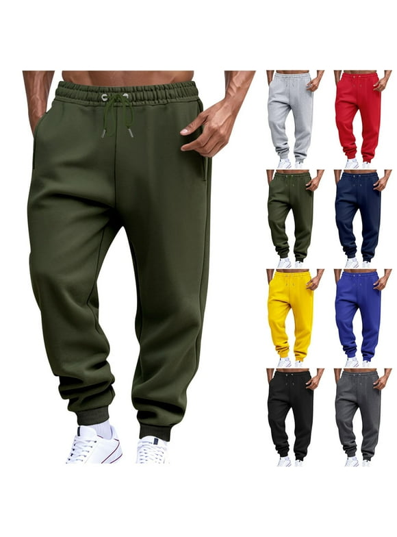 Admvng Joggers for Men Casual Breathable Exercise Draw Rope Pocket Elasticity Sweatpants,Size S-3XL