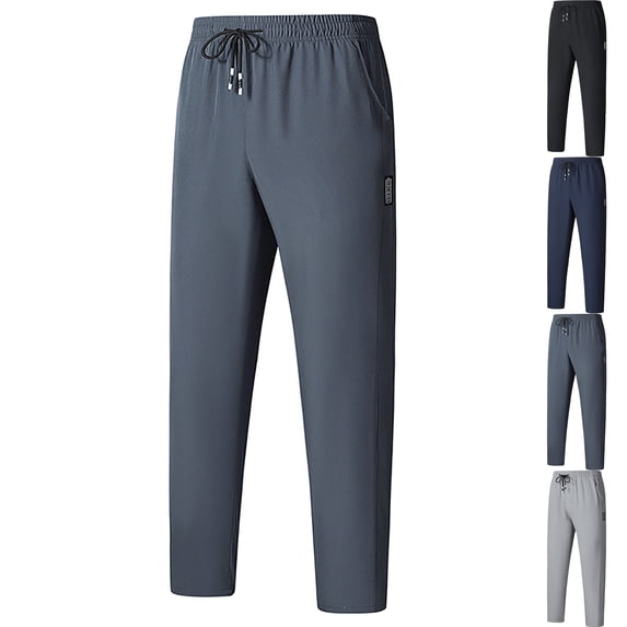 Admvng Joggers for Men Casual Solid Color Elastic Waist Lightweight Quick Dry Jogger Men's Sweatpants XS-2XL