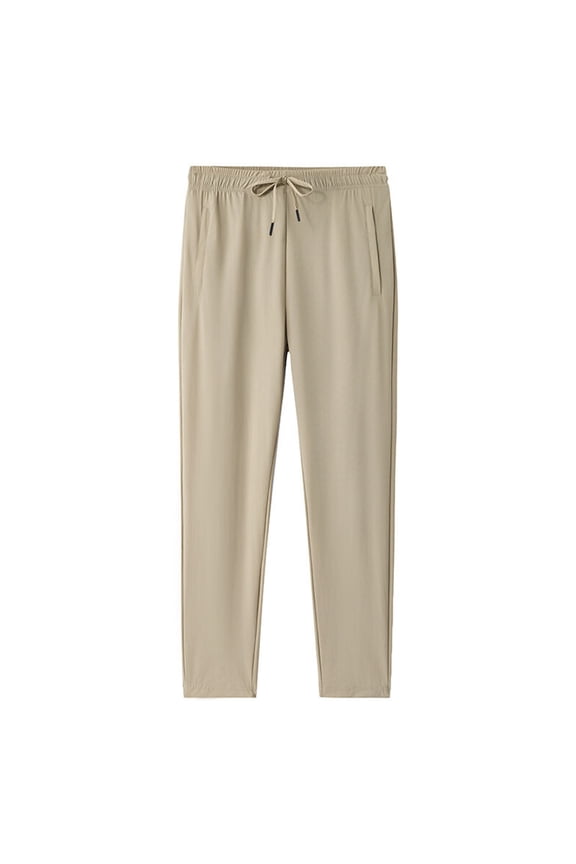 Joggers for Men Plus Solid Casual Pants Loose Ice Silk Sweatpants with Drawstring Pockets, Size L-5XL