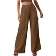 thumbnail image 1 of Admvng Joggers for Women Wide Leg Work Pants Warm Casual Solid with Pockets Sweatpants, Size S-2XL, 1 of 7