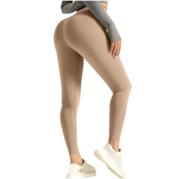 Admvng Leggings for Women Long Solid Color Hip Lift Fitness High Waist Elastic Exercise Yoga Pants, Size S-3XL