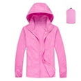 thumbnail image 1 of Admvng Lightweight Hooded Rain Jacket Full Zip Elastic Cuff Outdoor Travel Cycling Raincoat with Storage Bag, 1 of 3