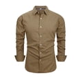thumbnail image 1 of Admvng Long Sleeve Shirts for Men Casual Solid Button Lapel Long Sleeves with Blouses,Sizes S-3XL, 1 of 6