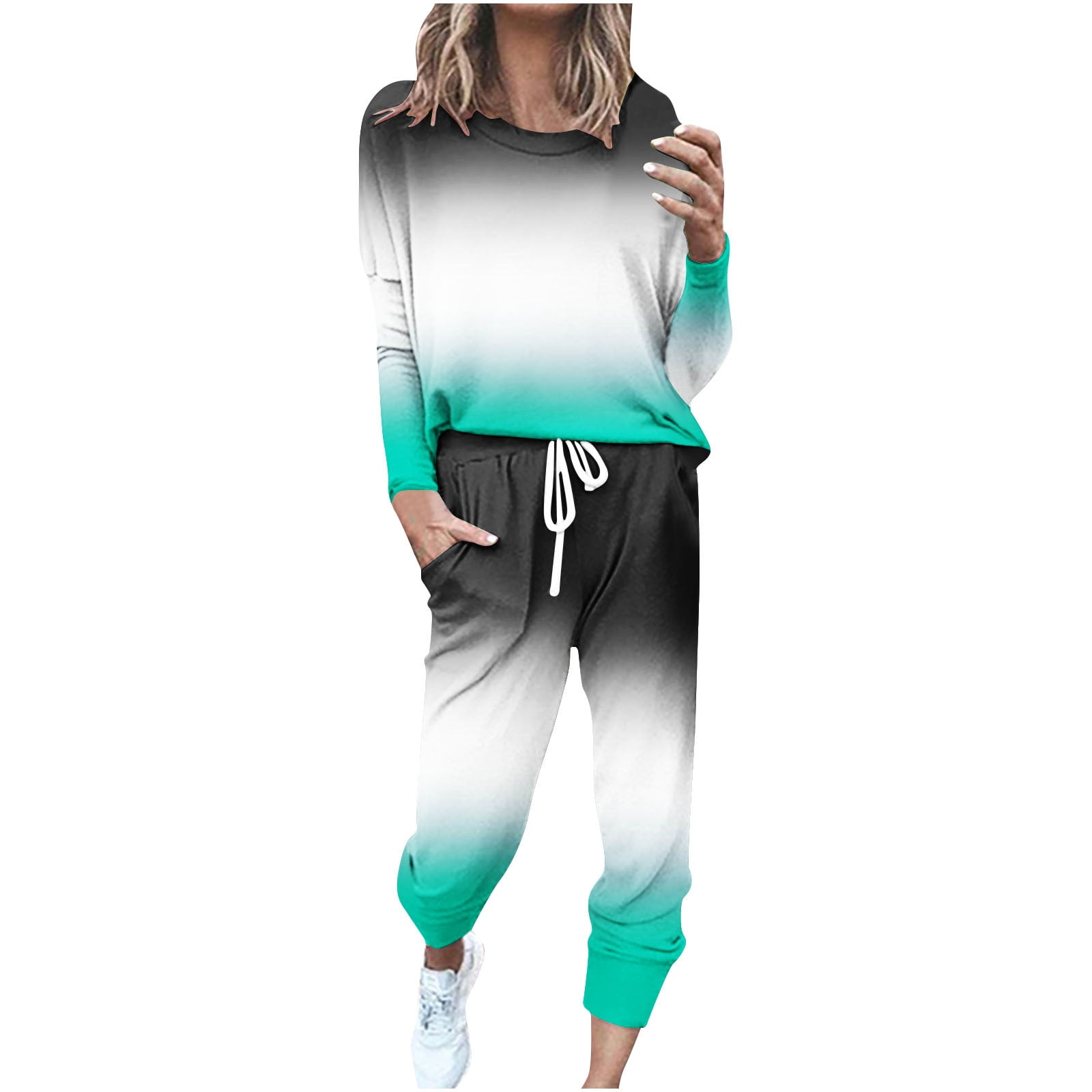 Admvng Lounge Set for Women Womens 2 Piece Outfits Lounge Hoodie ...