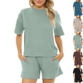 thumbnail image 1 of Admvng Lounge Sets For Women Loose Casual Two-piece Suit Short Sleeve And Shorts With Pocket Set S-2XL, 1 of 6