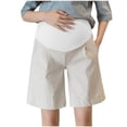 thumbnail image 1 of Admvng Maternity Bermuda Shorts Casual Knee-Length Pregnancy Shorts with Pockets, 1 of 6