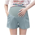 thumbnail image 1 of Admvng Maternity Casual Shorts Over Belly Lightweight Pregnancy Shorts with Pockets, 1 of 8
