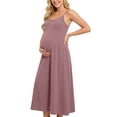 thumbnail image 1 of Admvng Maternity Maxi Dress Spaghetti Strap Flowy A-Line Leisure Pregnancy Sundress, 1 of 9