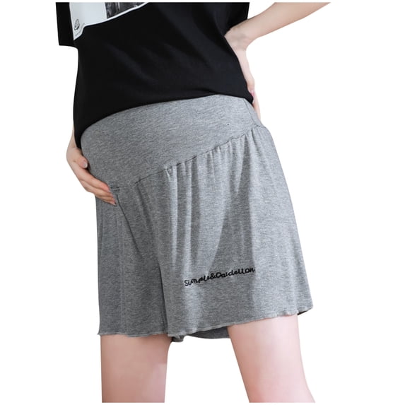 Admvng Maternity Plus Size Lounge Shorts Casual Loose Fit Pregnancy Print Sleep Shorts